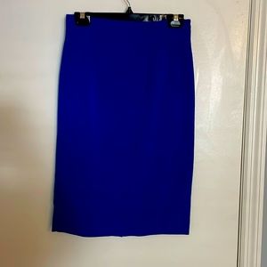 Royal Blue zippered skirt.